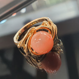 14ct Yellow Gold Coral Ring