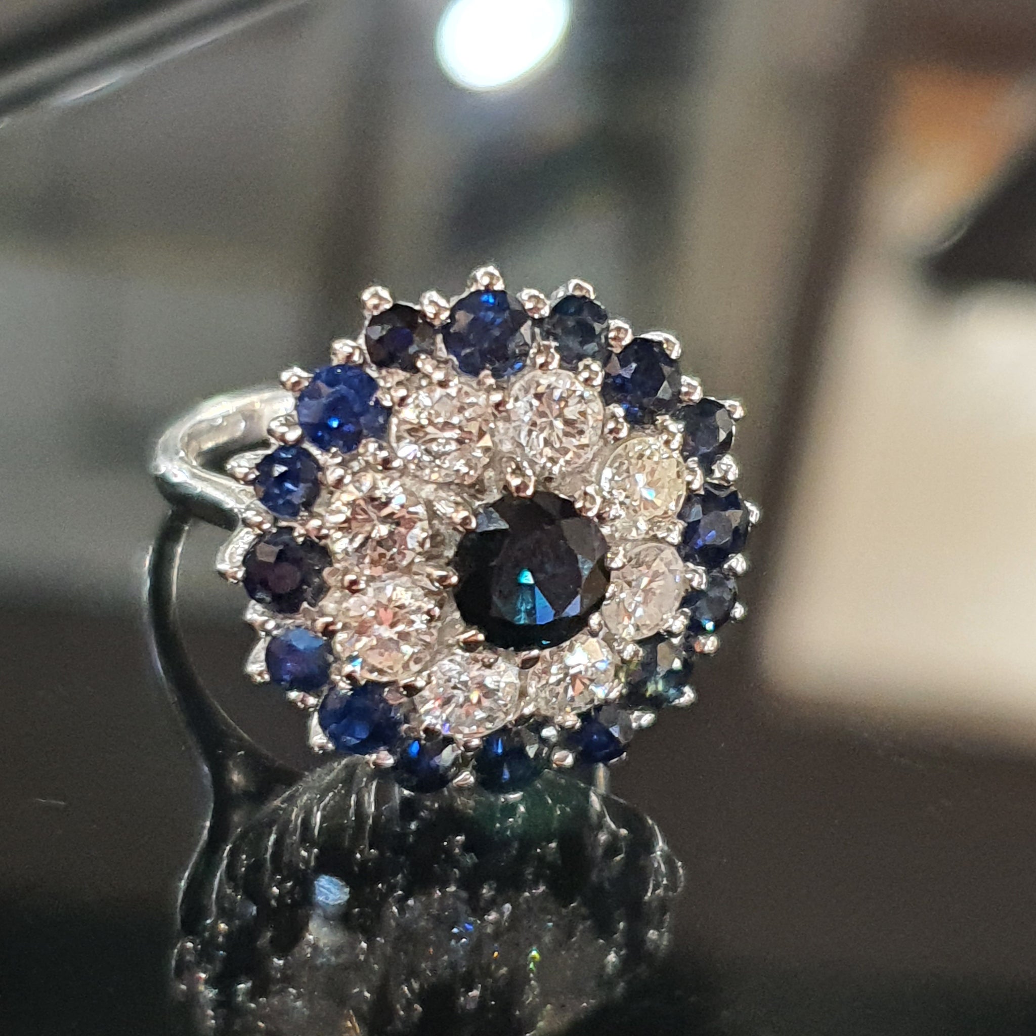 18ct Sapphire and Diamond Cluster