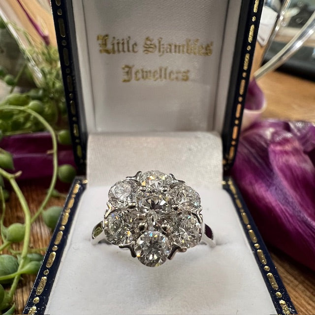 7 Stone Diamond cluster set in Platinum