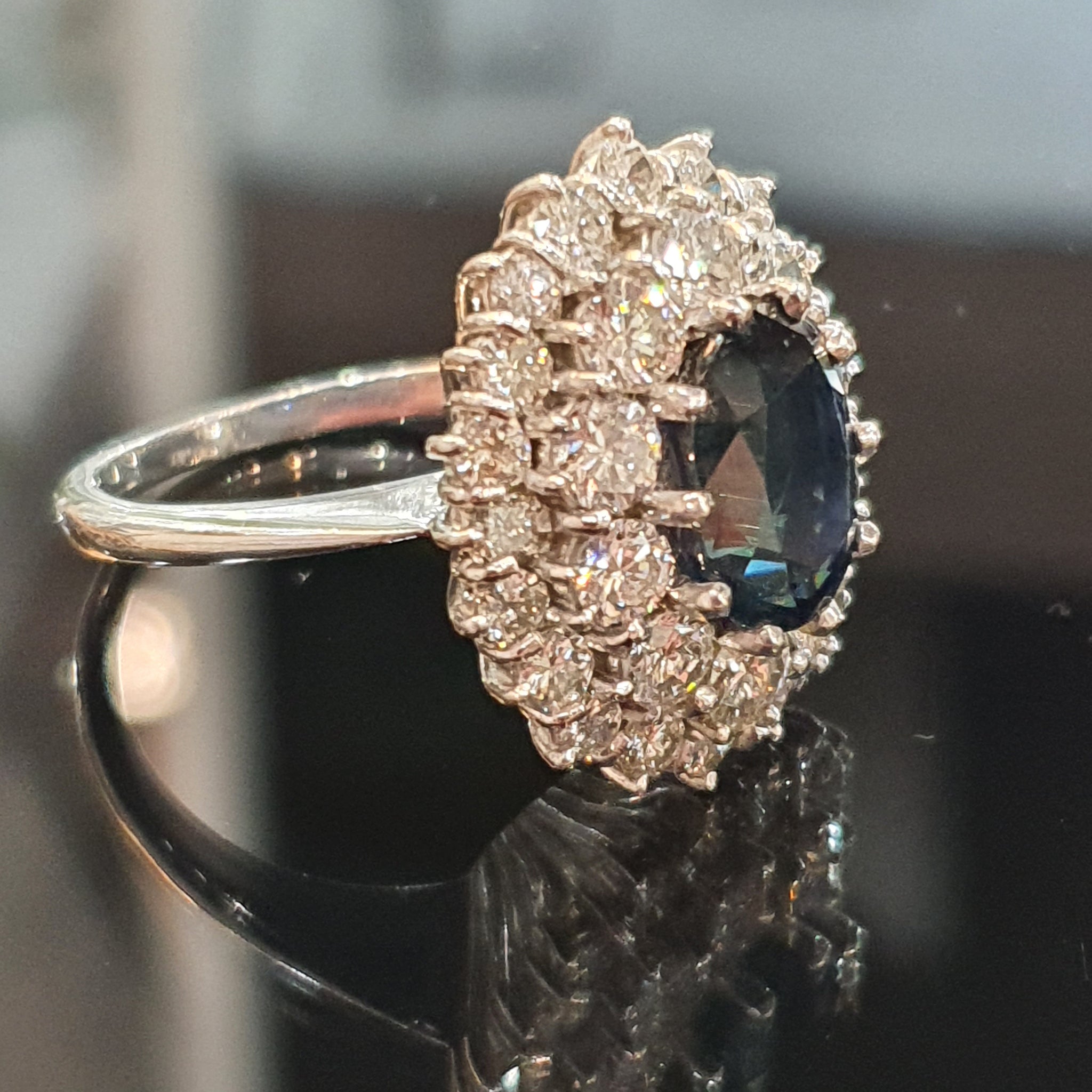 3ct Sapphire and Diamond Ring