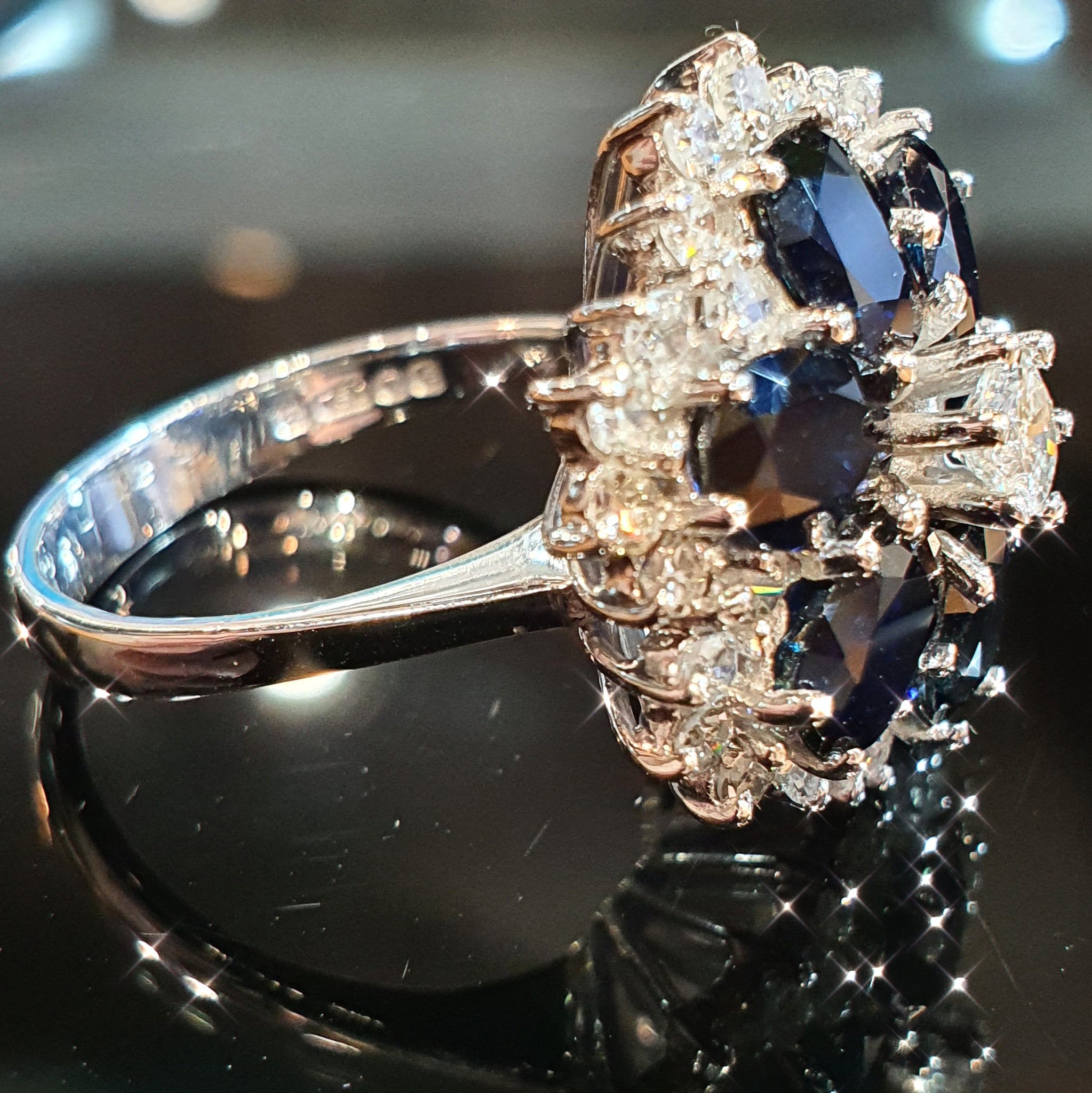 Sapphire and Diamond Ring set on 18ct White Gold