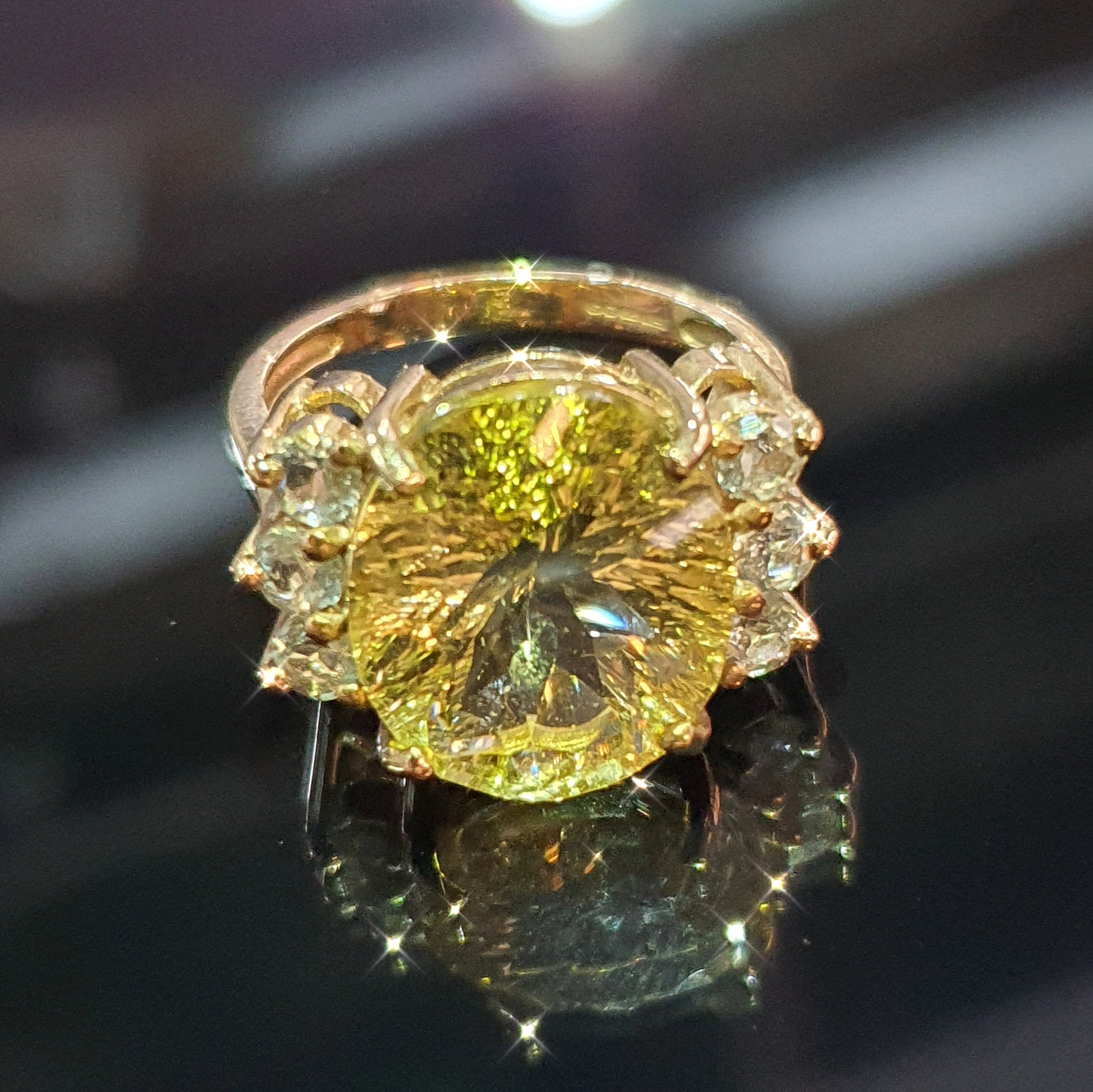Peridot and Topaz Ring in 9ct Yellow Gold