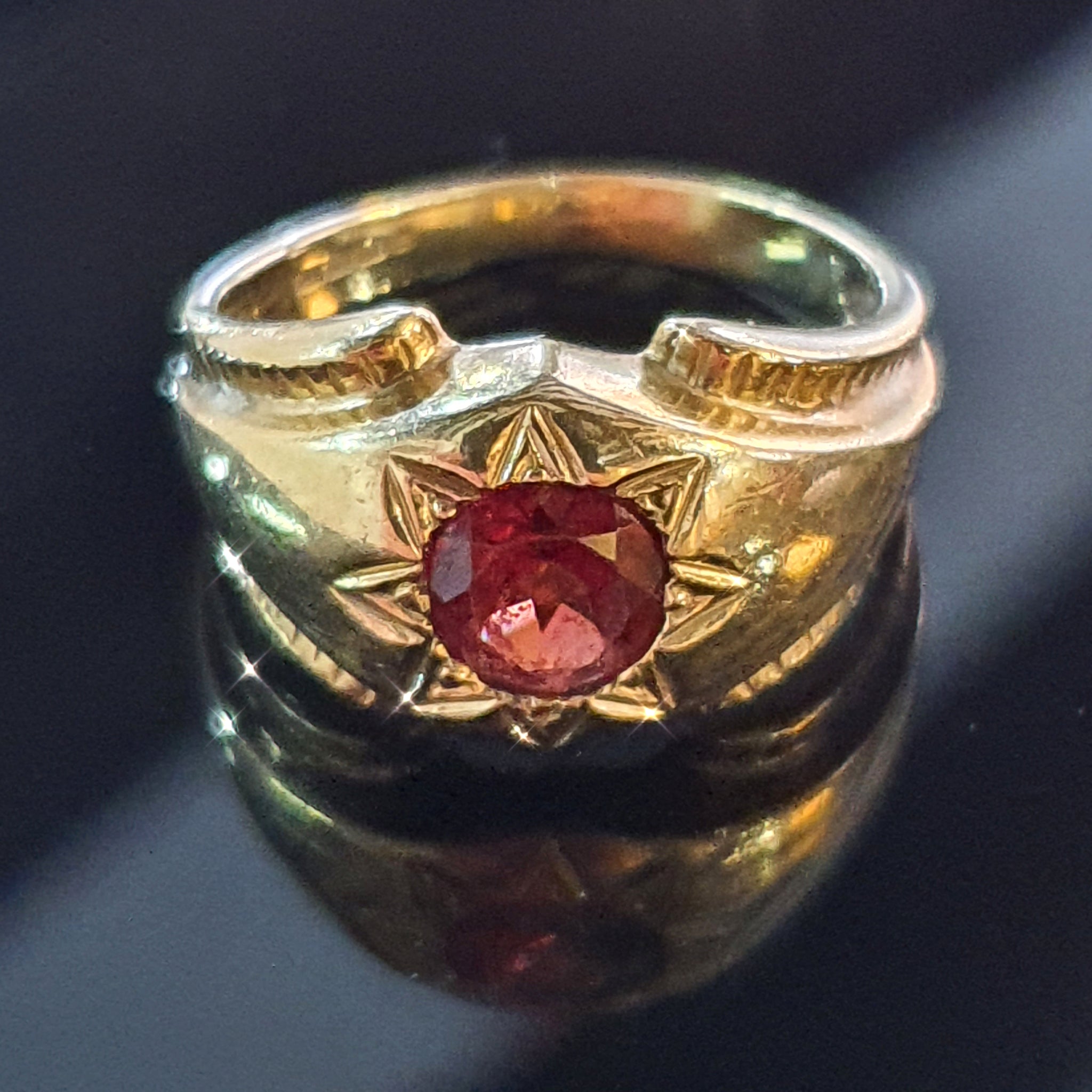 Ruby Ring set on 9ct Yellow Gold