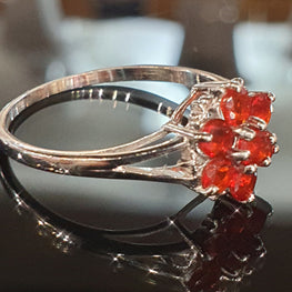 Red CZ Ring set in 9ct Yellow Gold