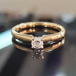 14ct Gold and Diamond Solitaire Ring