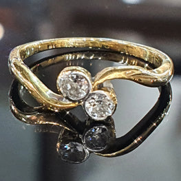 Two Stone Diamond Ring set in 18ct Gold